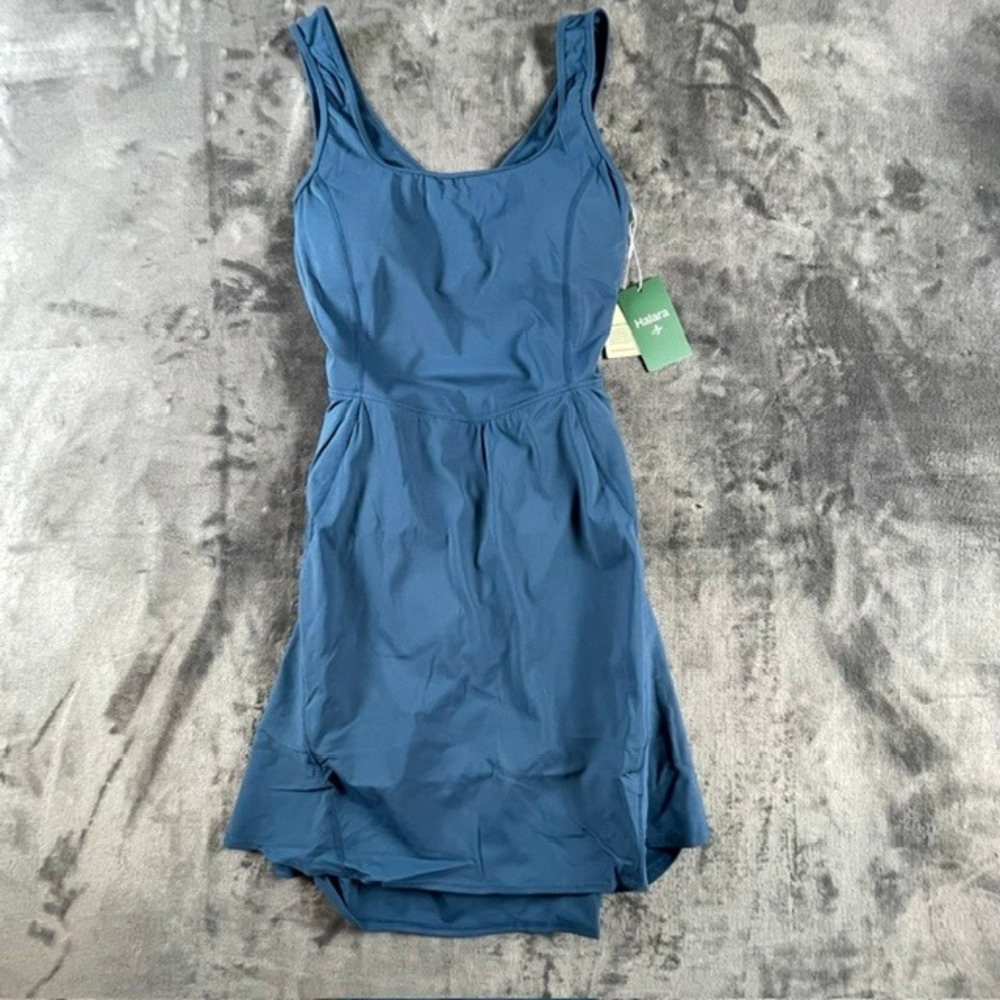 Halara SoftlyZero Airy 2-in-1 Cool Touch Mini Dance Active Dress Majolica Blue L